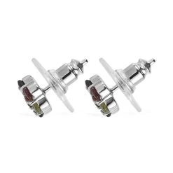 Multi-Tourmaline Floral Stud Earrings In Platinum Over Sterling Silver 1.00 Ctw -Jewelry store 7563033 3