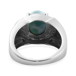 Larimar Men's Ring In Stainless Steel 5.30 Ctw 12 Larimar Men's Ring In Stainless Steel 5.30 Ctw -Jewelry store 7563047 4