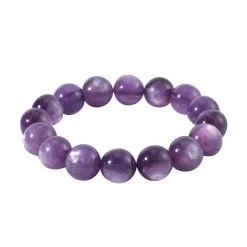 Brazilian Purple Lepidolite 13-14mm Beaded Stretch Bracelet 262.00 Ctw -Jewelry store 7563228 2