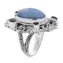 Bali Legacy Larimar And Multi Gemstone Ring In Sterling Silver 14.00 Ctw 11 Bali Legacy Larimar And Multi Gemstone Ring In Sterling Silver 14.00 Ctw -Jewelry store 7563241 3