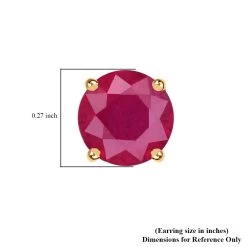 Luxoro 14K Yellow Gold Premium Niassa Ruby (FF) Solitaire Stud Earrings 3.85 Ctw -Jewelry store 7563344 4