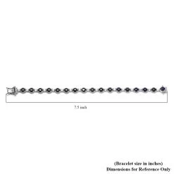 Madagascar Blue Sapphire (DF) And White Zircon Bracelet In Platinum Over Sterling Silver (7.25 In) 10.80 Ctw -Jewelry store 7563424 4