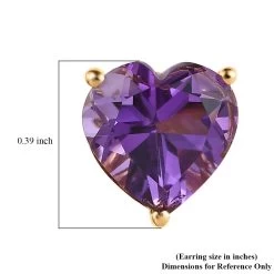 Amethyst Heart Stud Earrings In Vermeil Yellow Gold Over Sterling Silver 5.10 Ctw 11 Amethyst Heart Stud Earrings In Vermeil Yellow Gold Over Sterling Silver 5.10 Ctw -Jewelry store 7564588 4