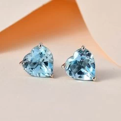 Brazilian Citrine Heart Stud Earrings In Vermeil YG Over Sterling Silver 4.50 Ctw -Jewelry store 7564596 1