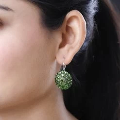 Chrome Diopside Lever Back Earrings In Platinum Over Sterling Silver 11.90 Ctw -Jewelry store 7564732 2