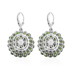 Chrome Diopside Lever Back Earrings In Platinum Over Sterling Silver 11.90 Ctw -Jewelry store 7564732 3