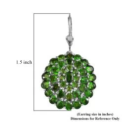Chrome Diopside Lever Back Earrings In Platinum Over Sterling Silver 11.90 Ctw -Jewelry store 7564732 4