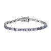 Tanzanite And Moissanite Tennis Bracelet In Platinum Over Sterling Silver (6.50 In) 7.30 Ctw -Jewelry store 7564891