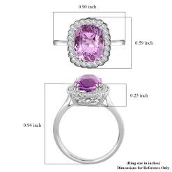 Certified & Appraised Rhapsody 950 Platinum AAA Patroke Kunzite And E-F VS Diamond Halo Ring 5.85 Grams 4.25 Ctw -Jewelry store 7565331 5