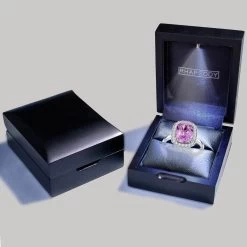 Certified & Appraised Rhapsody 950 Platinum AAA Patroke Kunzite And E-F VS Diamond Halo Ring 5.85 Grams 4.25 Ctw -Jewelry store 7565331 6