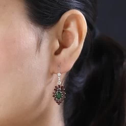 Chrome Diopside And Mozambique Garnet Lever Back Earrings In Platinum Over Sterling Silver 3.90 Ctw -Jewelry store 7565518 2