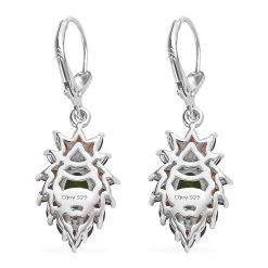 Chrome Diopside And Mozambique Garnet Lever Back Earrings In Platinum Over Sterling Silver 3.90 Ctw -Jewelry store 7565518 3