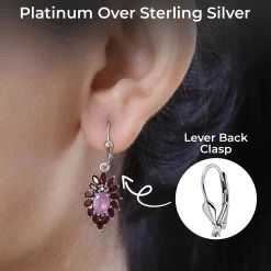 Ilakaka Hot Pink Sapphire (FF) And Mozambique Garnet Lever Back Earrings In Vermeil Yellow Gold Over Sterling Silver 5.35 Ctw -Jewelry store 7565570 2