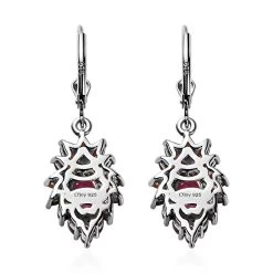 Ilakaka Hot Pink Sapphire (FF) And Mozambique Garnet Lever Back Earrings In Vermeil Yellow Gold Over Sterling Silver 5.35 Ctw -Jewelry store 7565570 4