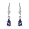 Tanzanite Lever Back Earrings In Platinum Over Sterling Silver 1.40 Ctw -Jewelry store 7565584