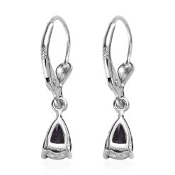 Tanzanite Lever Back Earrings In Platinum Over Sterling Silver 1.40 Ctw -Jewelry store 7565584 3