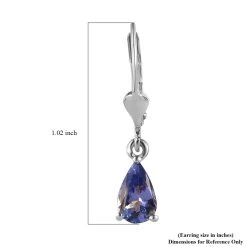 Tanzanite Lever Back Earrings In Platinum Over Sterling Silver 1.40 Ctw -Jewelry store 7565584 4