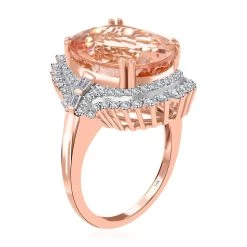 Luxoro 14K Rose Gold Marropino Morganite And Diamond G-H I2 Ring 9 Grams 11.85 Ctw 12 Luxoro 14K Rose Gold Marropino Morganite And Diamond G-H I2 Ring 9 Grams 11.85 Ctw -Jewelry store 7566262 3