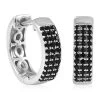 Thai Black Spinel Hoop Earrings In Platinum Over Sterling Silver 0.75 Ctw 1 Thai Black Spinel Hoop Earrings In Platinum Over Sterling Silver 0.75 Ctw -Jewelry store 7566784