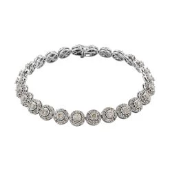 14K White Gold Diamond Bracelet (7.50 In) 16 Grams 5.00 Ctw