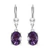 Premium Uruguayan Amethyst Lever Back Earrings In Platinum Over Sterling Silver 2.40 Ctw -Jewelry store 7567344