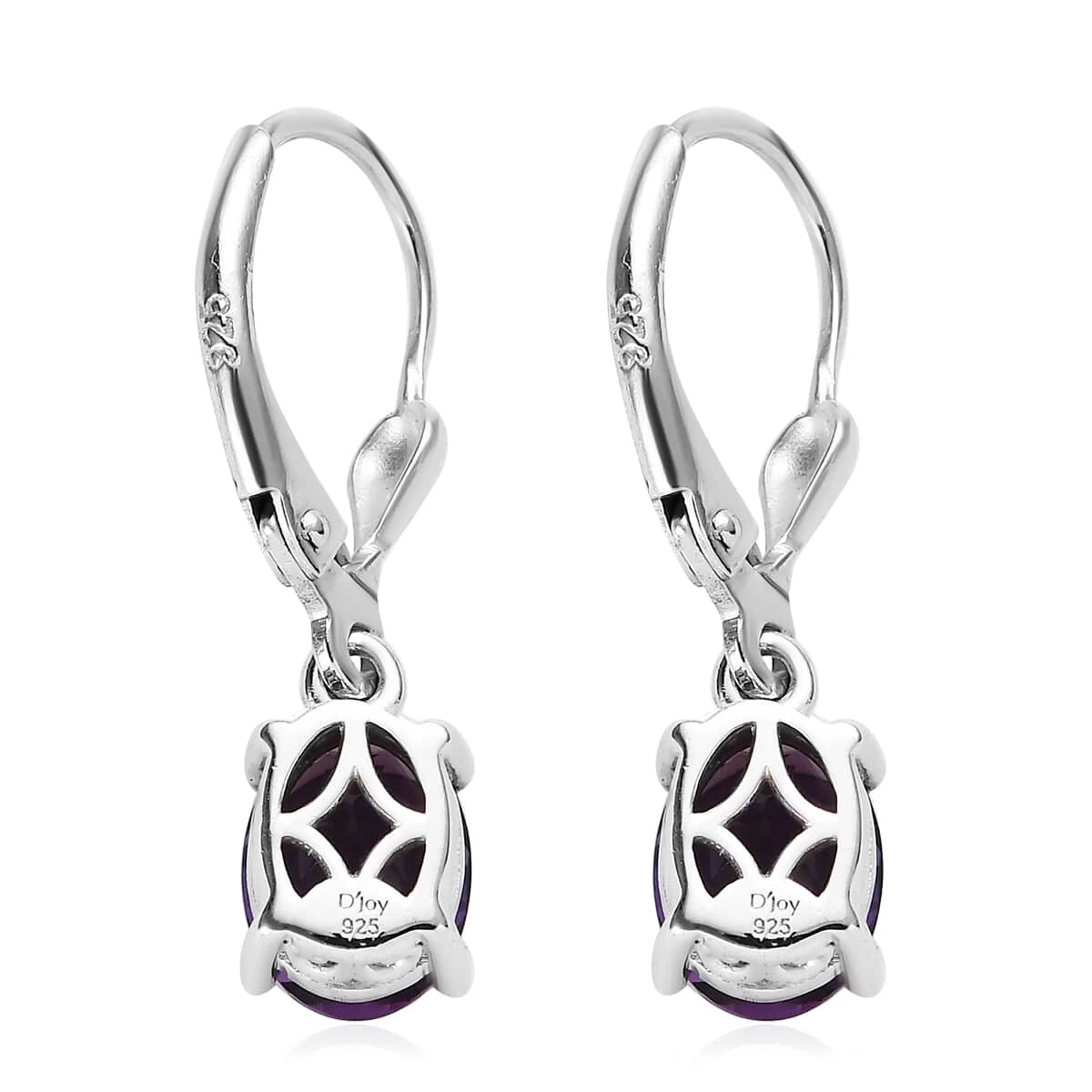 Premium Uruguayan Amethyst Lever Back Earrings In Platinum Over Sterling Silver 2.40 Ctw 6 Premium Uruguayan Amethyst Lever Back Earrings In Platinum Over Sterling Silver 2.40 Ctw - Image 4
