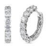 Moissanite Hoop Earrings In Platinum Over Sterling Silver 6.75 Ctw -Jewelry store 7567563