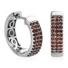 Mozambique Garnet Hoop Earrings In Platinum Over Sterling Silver 0.75 Ctw -Jewelry store 7567603