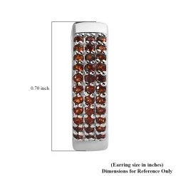 Mozambique Garnet Hoop Earrings In Platinum Over Sterling Silver 0.75 Ctw -Jewelry store 7567603 4