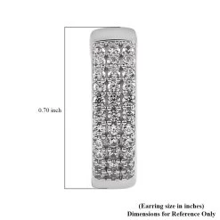 White Zircon Hoop Earrings In Platinum Over Sterling Silver 0.75 Ctw 11 White Zircon Hoop Earrings In Platinum Over Sterling Silver 0.75 Ctw -Jewelry store 7567608 4