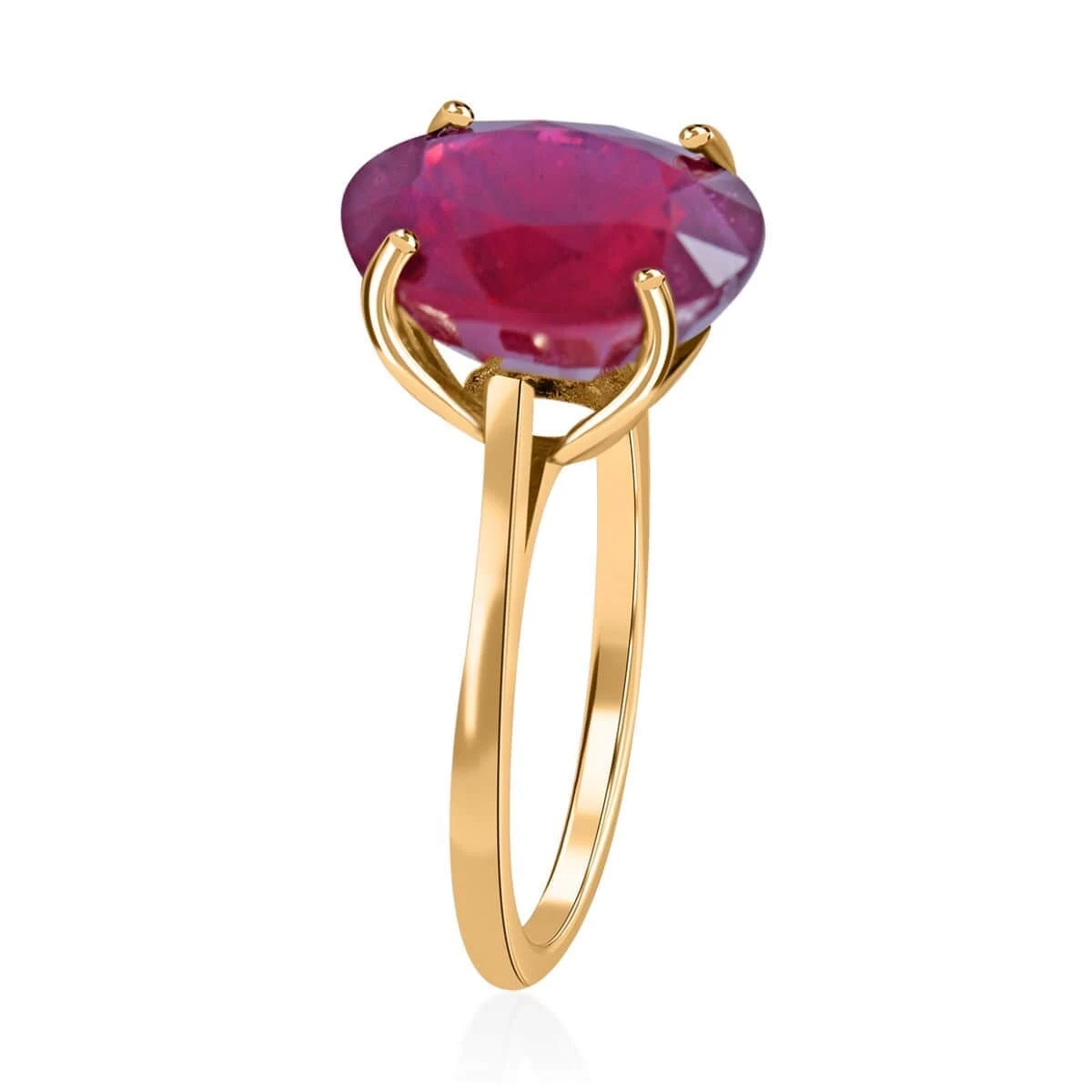 Luxoro 10K Yellow Gold Premium Niassa Ruby (FF) Solitaire Ring 6.50 Ctw 5 Luxoro 10K Yellow Gold Premium Niassa Ruby (FF) Solitaire Ring 6.50 Ctw - Image 3