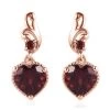 Mozambique Garnet Dangling Earrings In Vermeil Rose Gold Over Sterling Silver 3.00 Ctw