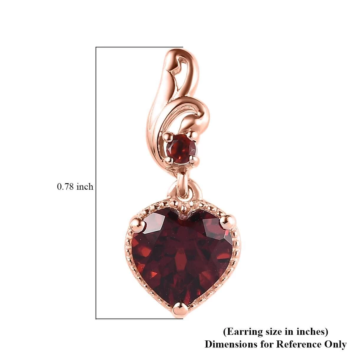 Mozambique Garnet Dangling Earrings In Vermeil Rose Gold Over Sterling Silver 3.00 Ctw 7 Mozambique Garnet Dangling Earrings In Vermeil Rose Gold Over Sterling Silver 3.00 Ctw - Image 5