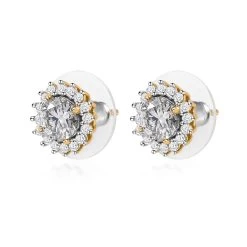 Moissanite Solitaire Stud Earrings In Vermeil Yellow Gold Over Sterling Silver 1.75 Ctw 10 Moissanite Solitaire Stud Earrings In Vermeil Yellow Gold Over Sterling Silver 1.75 Ctw -Jewelry store 7568063 3