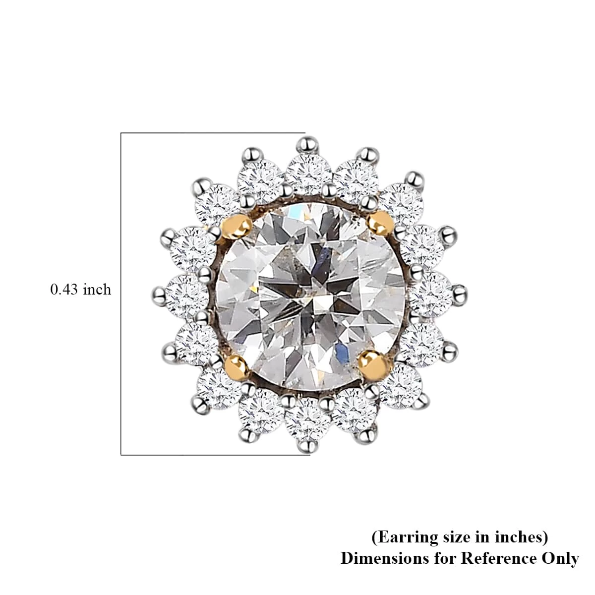 Moissanite Solitaire Stud Earrings In Vermeil Yellow Gold Over Sterling Silver 1.75 Ctw 7 Moissanite Solitaire Stud Earrings In Vermeil Yellow Gold Over Sterling Silver 1.75 Ctw - Image 5
