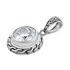 Bali Legacy 120 Facet Moissanite Pendant In Sterling Silver 3.40 Ctw -Jewelry store 7569061 3