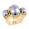 Terahertz 3 Stone Ring In Goldtone 30.00 Ctw -Jewelry store 7569083