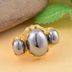 Terahertz 3 Stone Ring In Goldtone 30.00 Ctw -Jewelry store 7569083 1