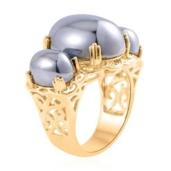 Terahertz 3 Stone Ring In Goldtone 30.00 Ctw -Jewelry store 7569083 3