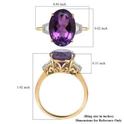 Luxoro 10K Yellow Gold AAA Zambian Amethyst And Diamond Ring 5.60 Ctw 13 Luxoro 10K Yellow Gold AAA Zambian Amethyst And Diamond Ring 5.60 Ctw -Jewelry store 7569774 5