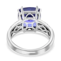 Certified Rhapsody 950 Platinum AAAA Tanzanite, Diamond (E-F, VS) Solitaire Ring (9 G) (Del. In 5-7 Days) 5.00 Ctw -Jewelry store 7569986 4