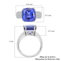 Certified Rhapsody 950 Platinum AAAA Tanzanite, Diamond (E-F, VS) Solitaire Ring (9 G) (Del. In 5-7 Days) 5.00 Ctw -Jewelry store 7569986 5