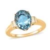 Sky Blue Topaz Solitaire Ring In Vermeil Yellow Gold Over Sterling Silver 3.35 Ctw -Jewelry store 7570082