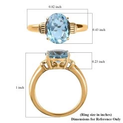 Sky Blue Topaz Solitaire Ring In Vermeil Yellow Gold Over Sterling Silver 3.35 Ctw -Jewelry store 7570082 5