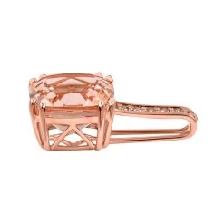 Certified And Appraised Luxoro 14K Rose Gold AAA Marropino Morganite And G-H I2 Diamond Pendant 3.75 Ctw -Jewelry store 7570088 3