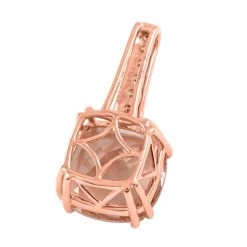 Certified And Appraised Luxoro 14K Rose Gold AAA Marropino Morganite And G-H I2 Diamond Pendant 3.75 Ctw -Jewelry store 7570088 4