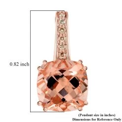 Certified And Appraised Luxoro 14K Rose Gold AAA Marropino Morganite And G-H I2 Diamond Pendant 3.75 Ctw -Jewelry store 7570088 5