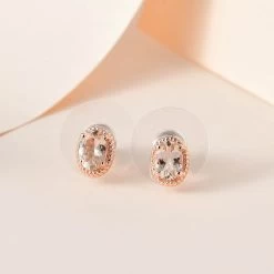 Marropino Morganite Solitaire Stud Earrings In Vermeil Rose Gold Over Sterling Silver 0.85 Ctw 8 Marropino Morganite Solitaire Stud Earrings In Vermeil Rose Gold Over Sterling Silver 0.85 Ctw -Jewelry store 7570141 1