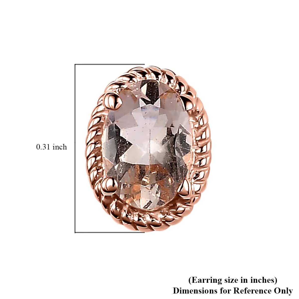 Marropino Morganite Solitaire Stud Earrings In Vermeil Rose Gold Over Sterling Silver 0.85 Ctw 7 Marropino Morganite Solitaire Stud Earrings In Vermeil Rose Gold Over Sterling Silver 0.85 Ctw - Image 5