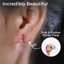 Multi-Tourmaline Dangling Earrings In Vermeil Yellow Gold Over Sterling Silver 1.60 Ctw -Jewelry store 7570232 2